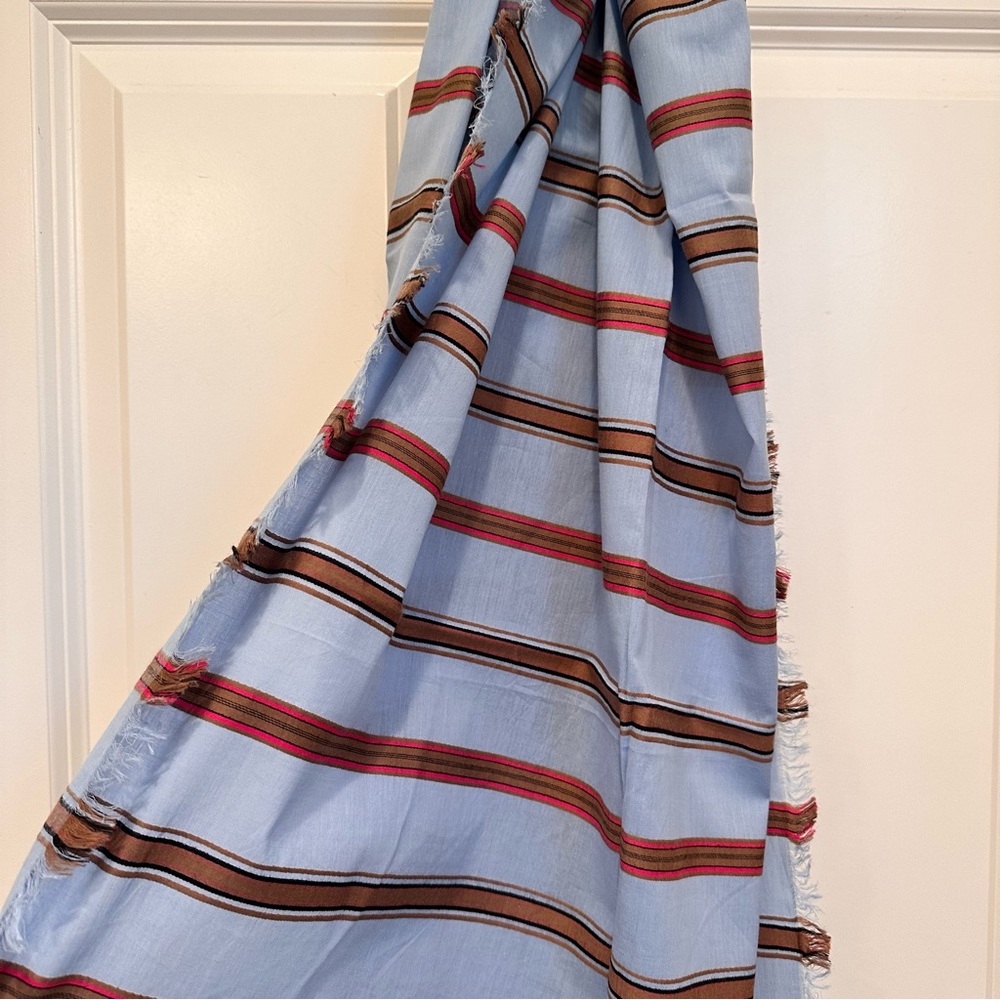 NWOT Max & Co. by Max Mara Label-cut Cotton Scarf with Stripes Size: OS Spring - Picture 5 of 10
